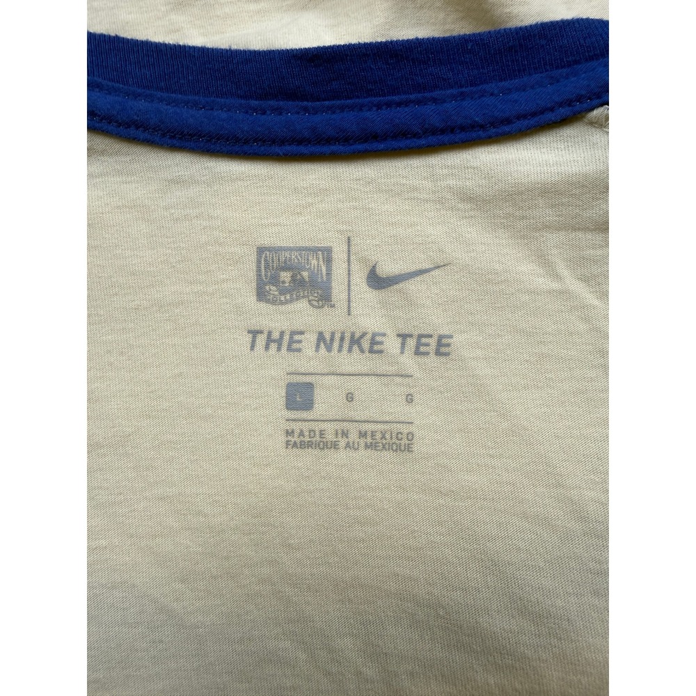 Nike LA Dodgers Cooperstown Raglan 3/4 Sleeve T-Shirt Men L Blue Cream MLB - Picture 3 of 9